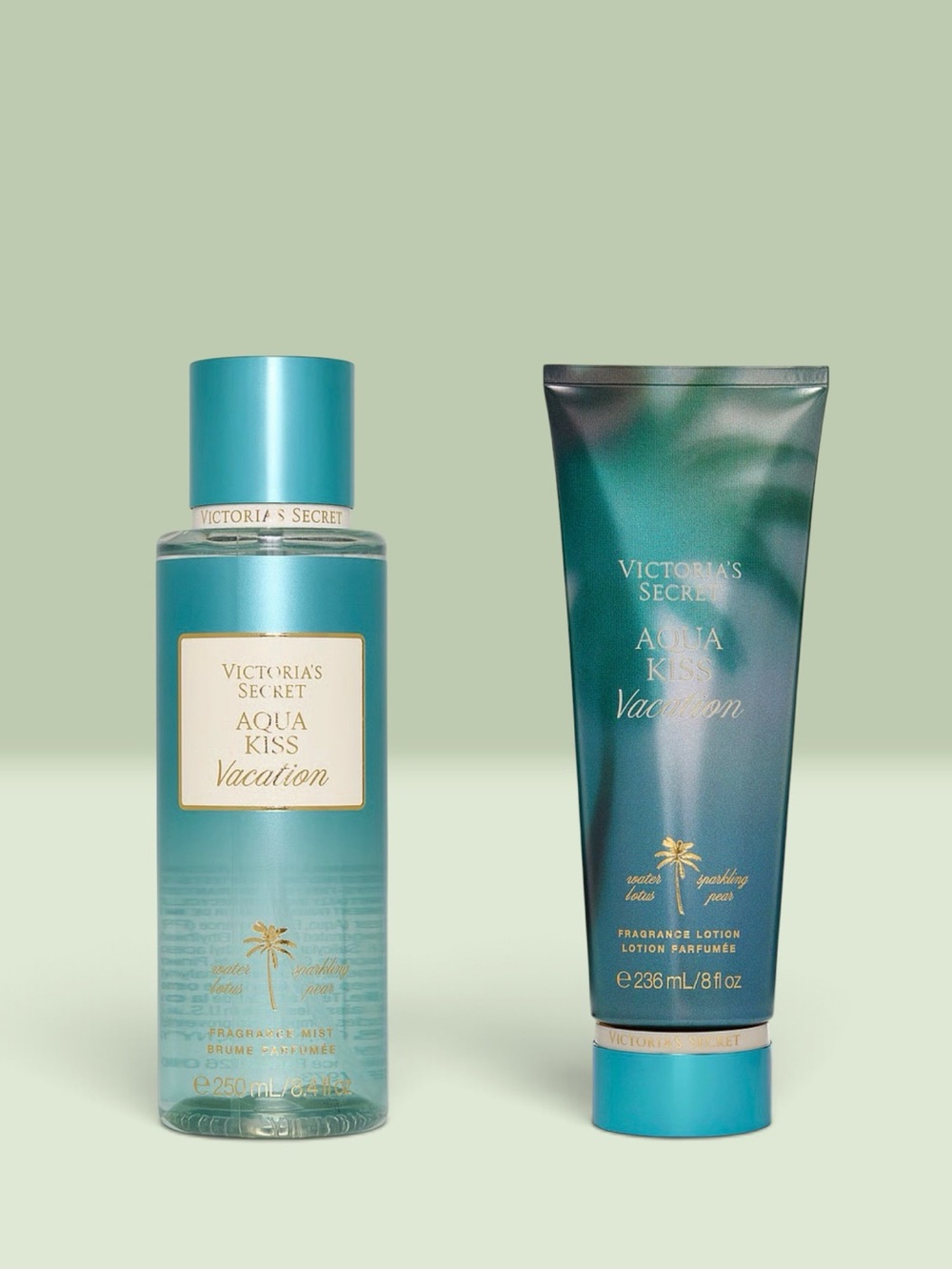 Victoria's Secret AQUA KISS VACATION Fragrance Mist and Lotion